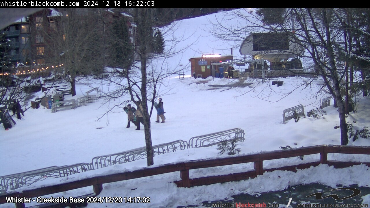 Webcam frame from Whistler - Creekside Base on 2024/12/20