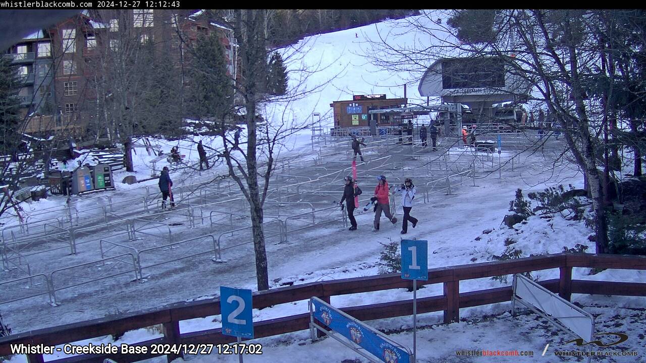 Webcam frame from Whistler - Creekside Base at 2024/12/27 12:00