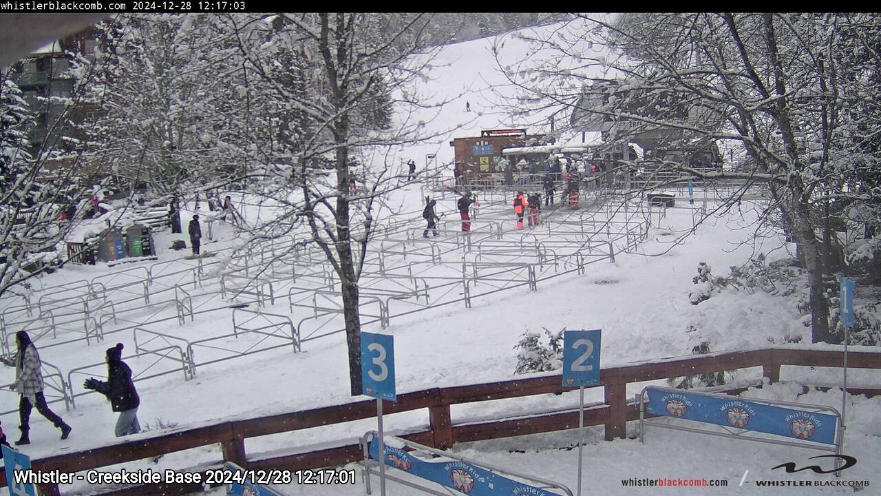Webcam frame from Whistler - Creekside Base at 2024/12/28 12:00