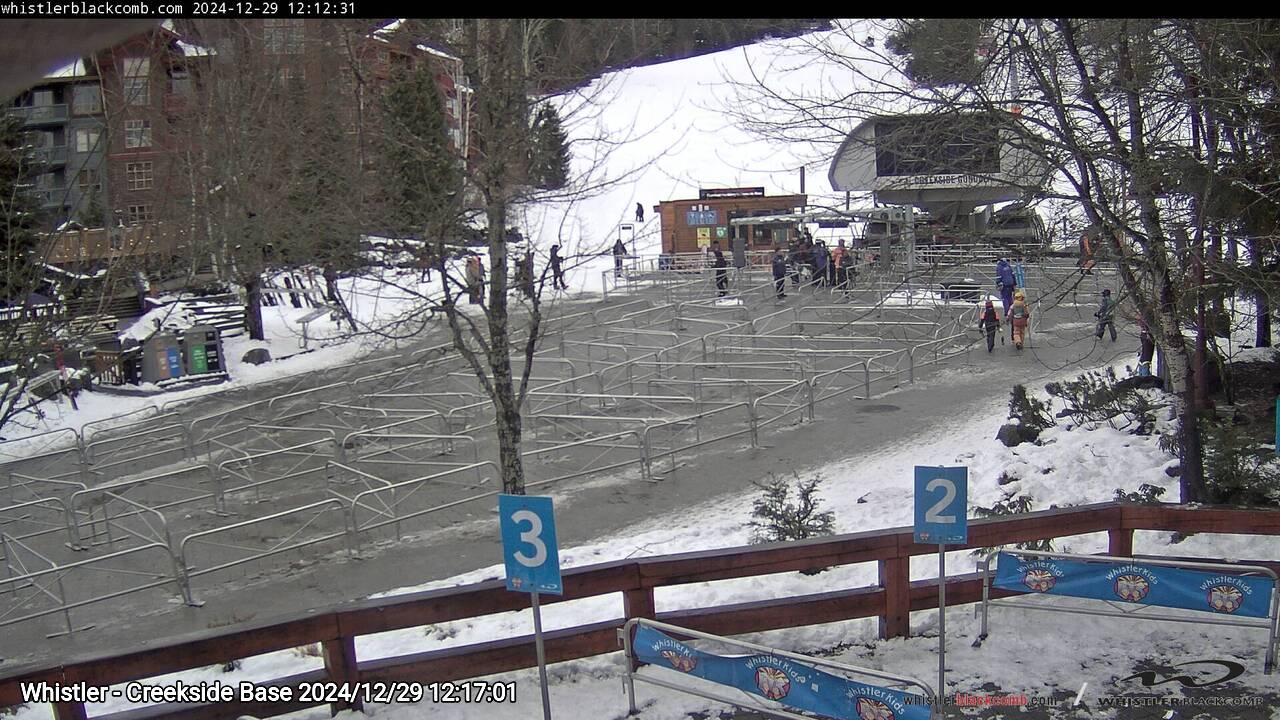 Webcam frame from Whistler - Creekside Base at 2024/12/29 12:00
