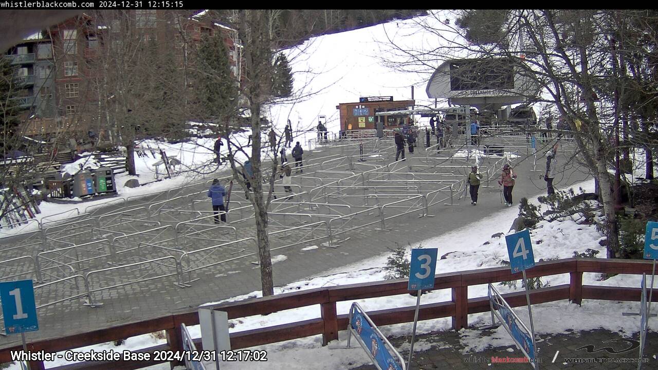 Webcam frame from Whistler - Creekside Base at 2024/12/31 12:00