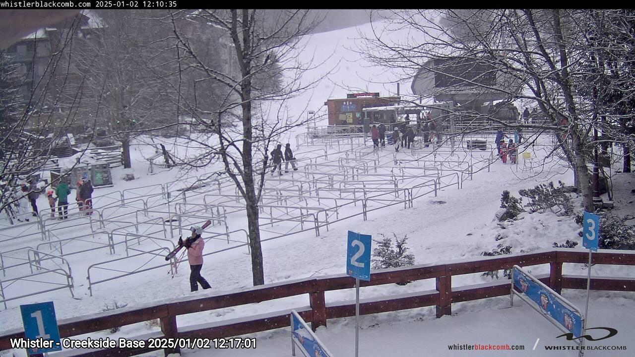 Webcam frame from Whistler - Creekside Base at 2025/01/02 12:00