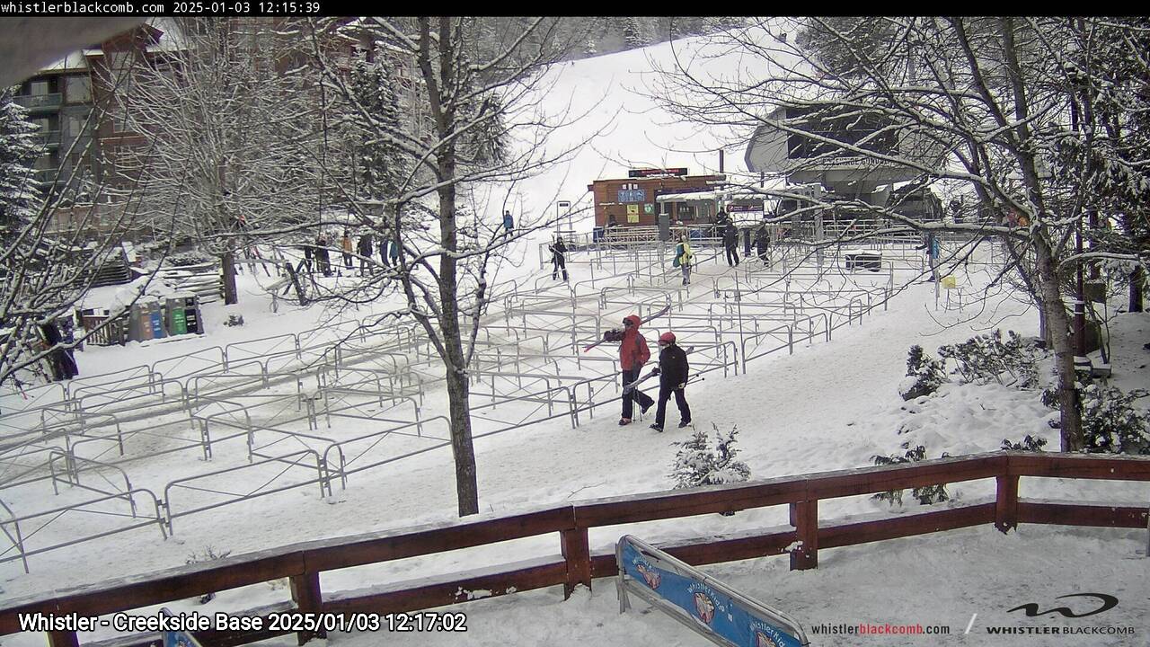Webcam frame from Whistler - Creekside Base at 2025/01/03 12:00