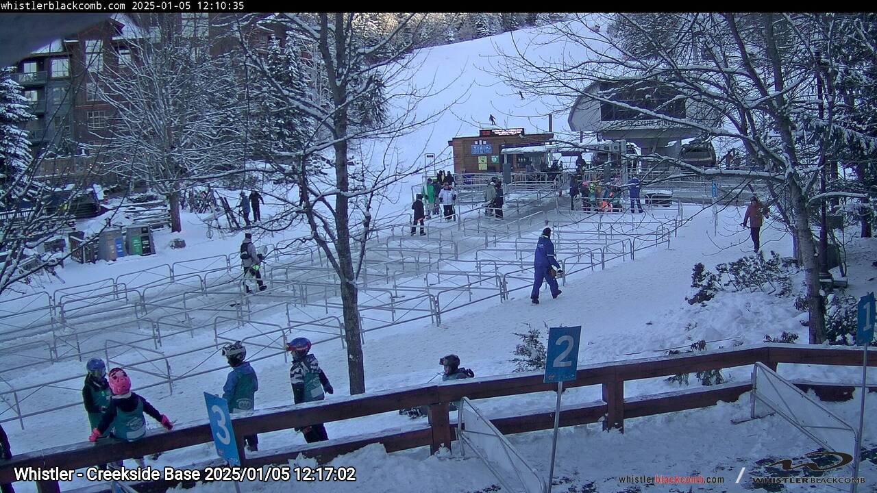 Webcam frame from Whistler - Creekside Base at 2025/01/05 12:00