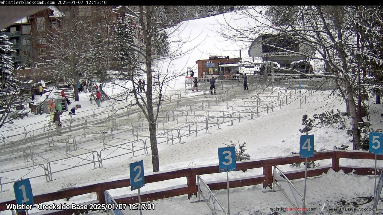 Webcam frame from Whistler - Creekside Base at 2025/01/07 12:00