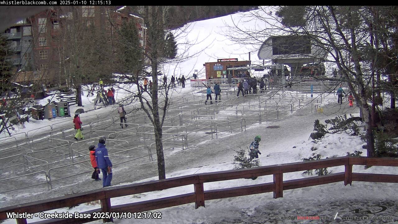 Webcam frame from Whistler - Creekside Base at 2025/01/10 12:00