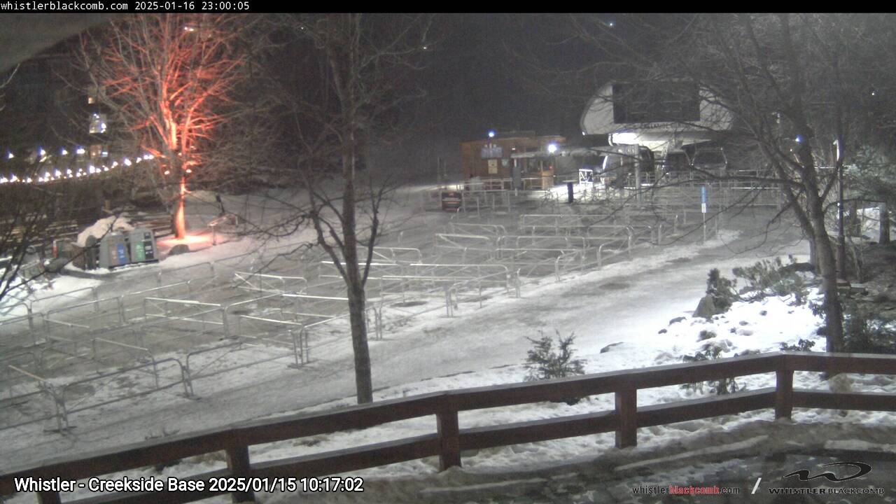 Webcam frame from Whistler - Creekside Base on 2025/01/15