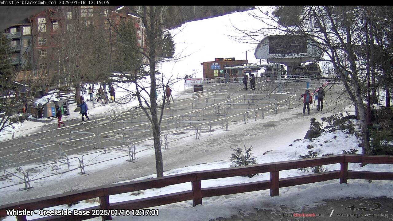 Webcam frame from Whistler - Creekside Base at 2025/01/16 12:00