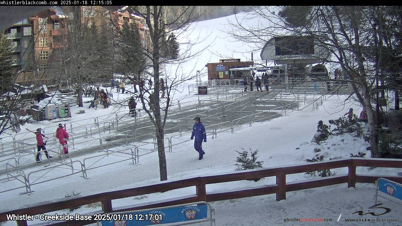 Webcam frame from Whistler - Creekside Base at 2025/01/18 12:00