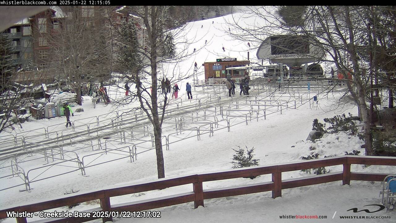 Webcam frame from Whistler - Creekside Base at 2025/01/22 12:00