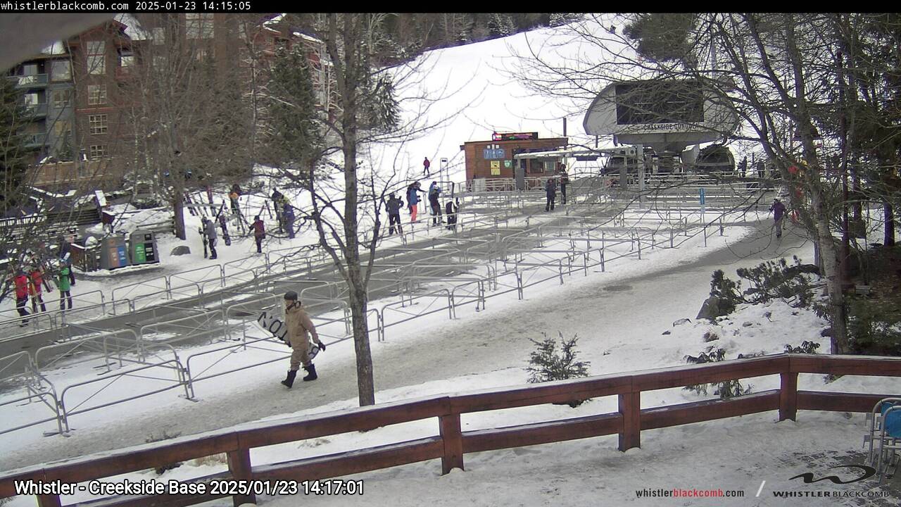 Webcam frame from Whistler - Creekside Base on 2025/01/23