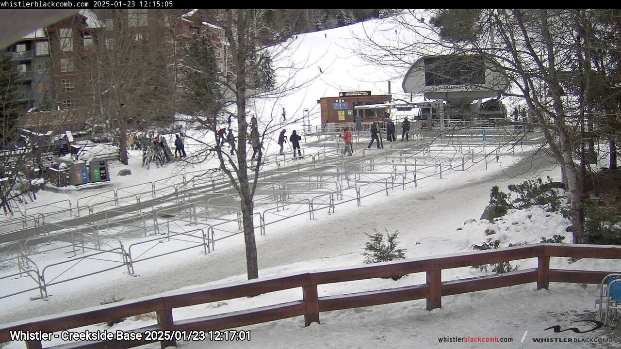 Webcam frame from Whistler - Creekside Base at 2025/01/23 12:00