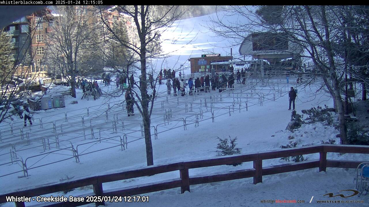 Webcam frame from Whistler - Creekside Base at 2025/01/24 12:00