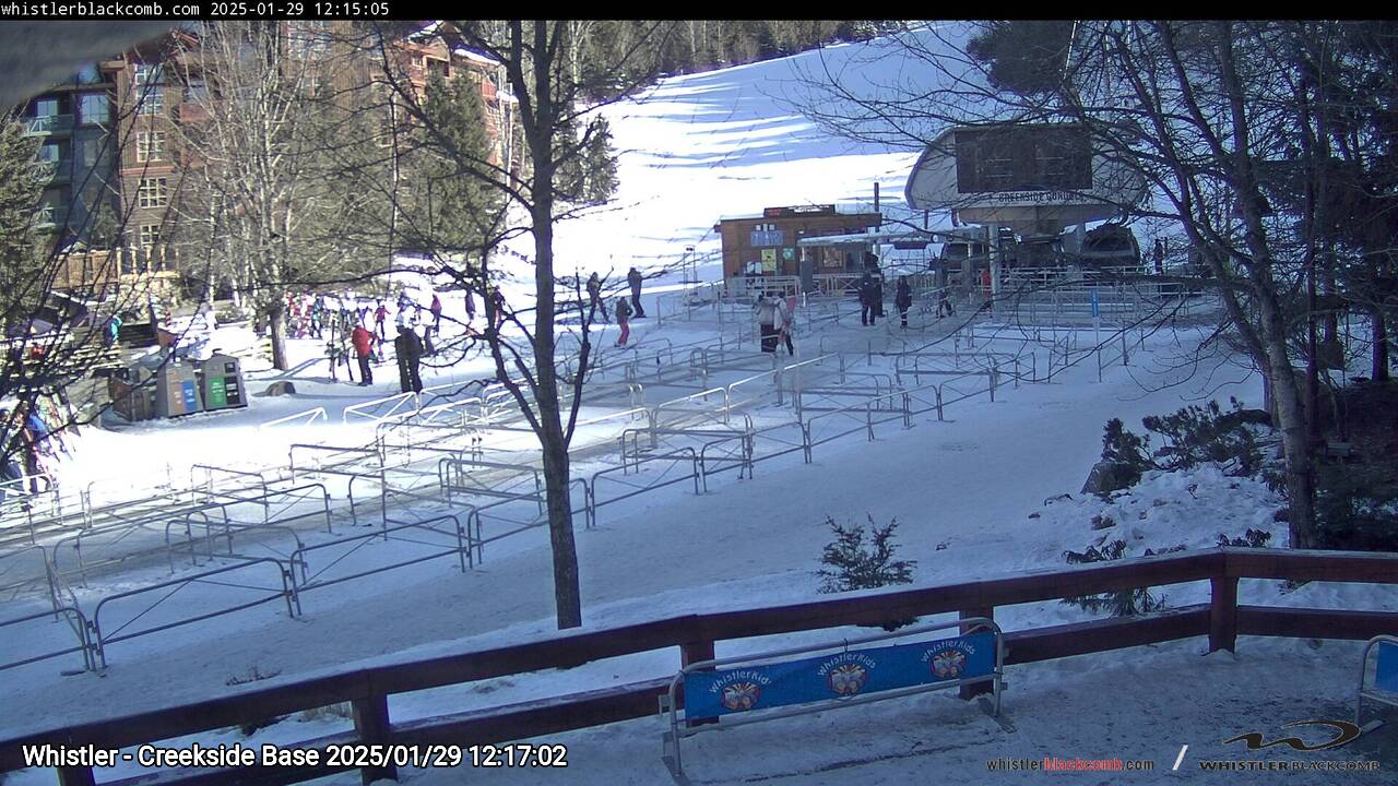 Webcam frame from Whistler - Creekside Base at 2025/01/29 12:00
