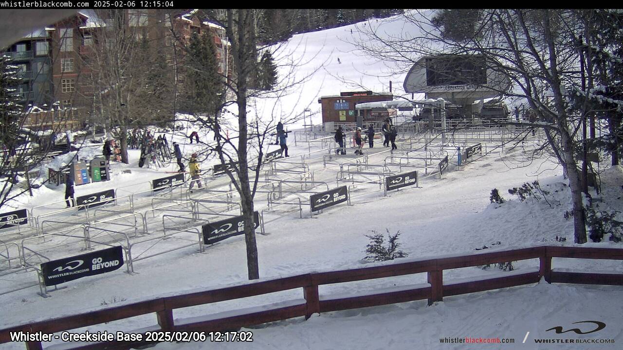 Webcam frame from Whistler - Creekside Base at 2025/02/06 12:00