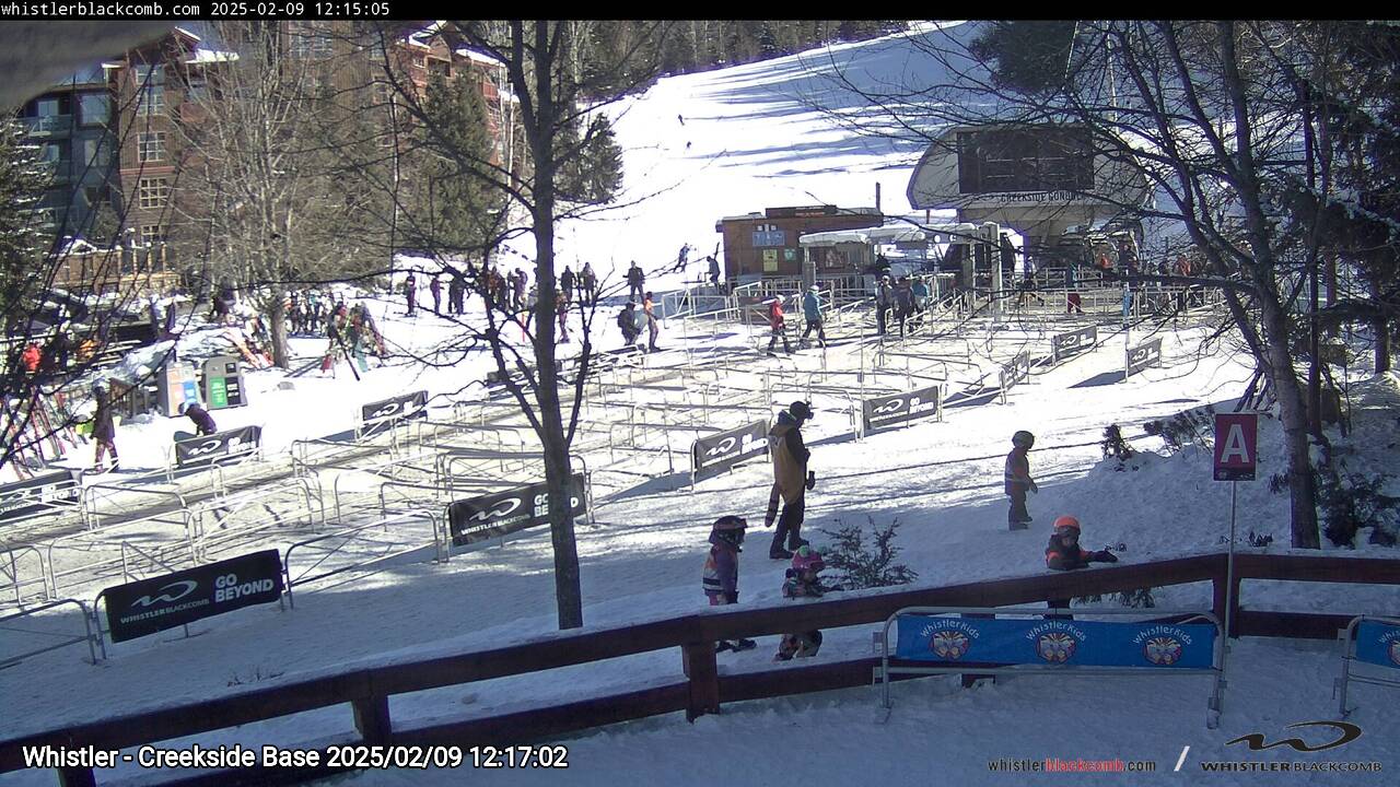 Webcam frame from Whistler - Creekside Base at 2025/02/09 12:00