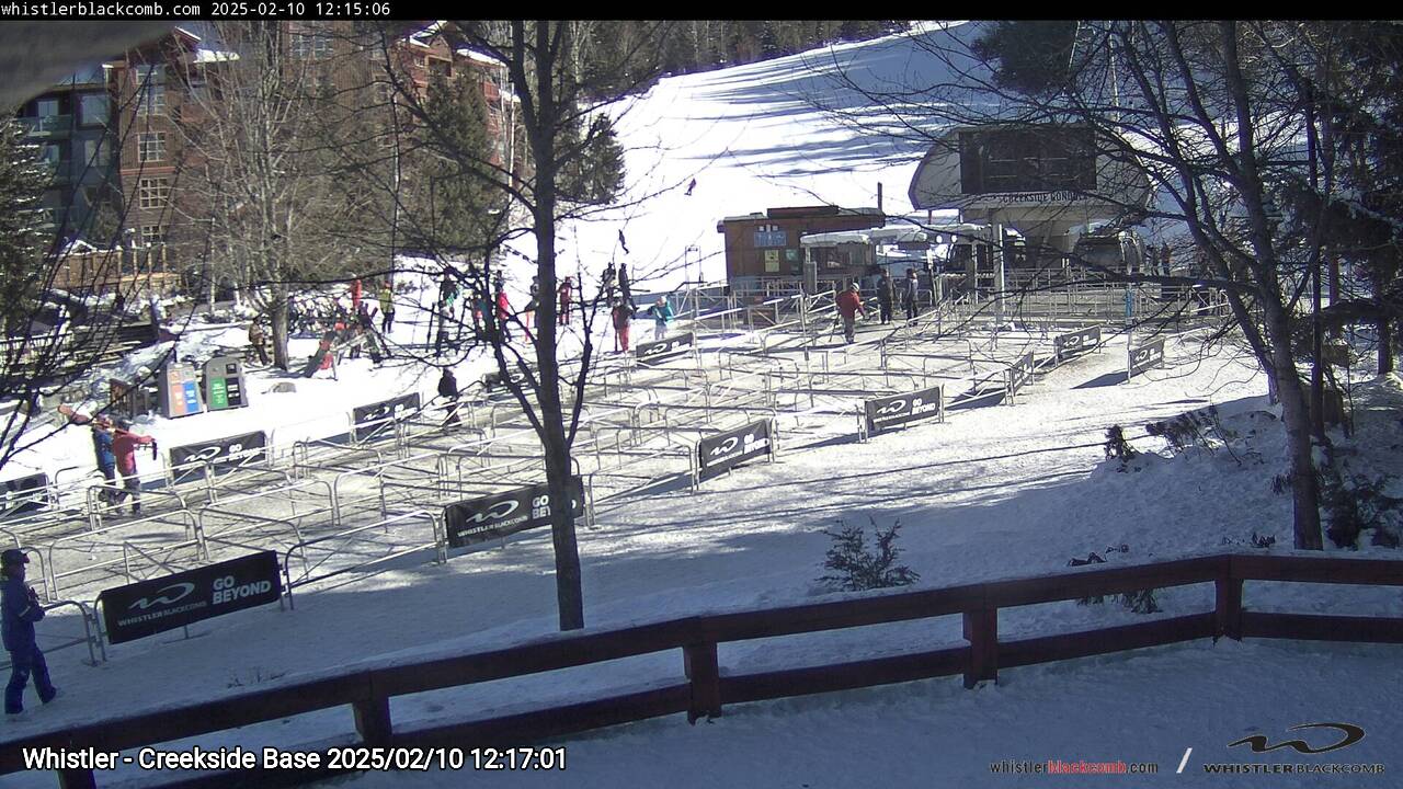 Webcam frame from Whistler - Creekside Base at 2025/02/10 12:00