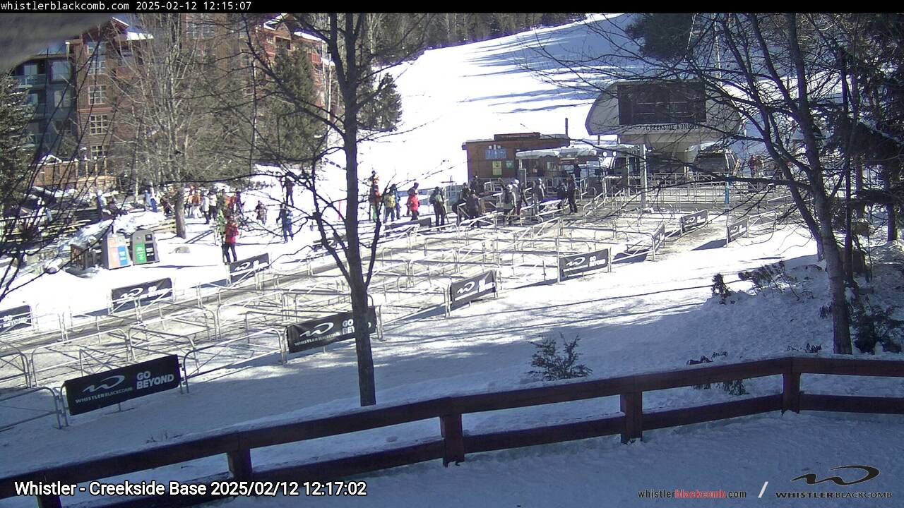 Webcam frame from Whistler - Creekside Base at 2025/02/12 12:00