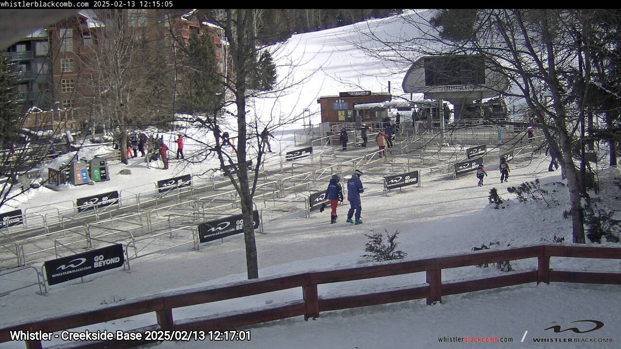 Webcam frame from Whistler - Creekside Base at 2025/02/13 12:00