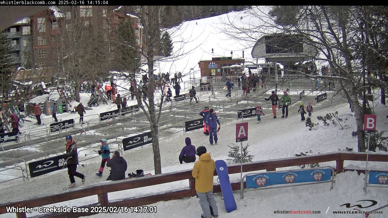 Webcam frame from Whistler - Creekside Base on 2025/02/16