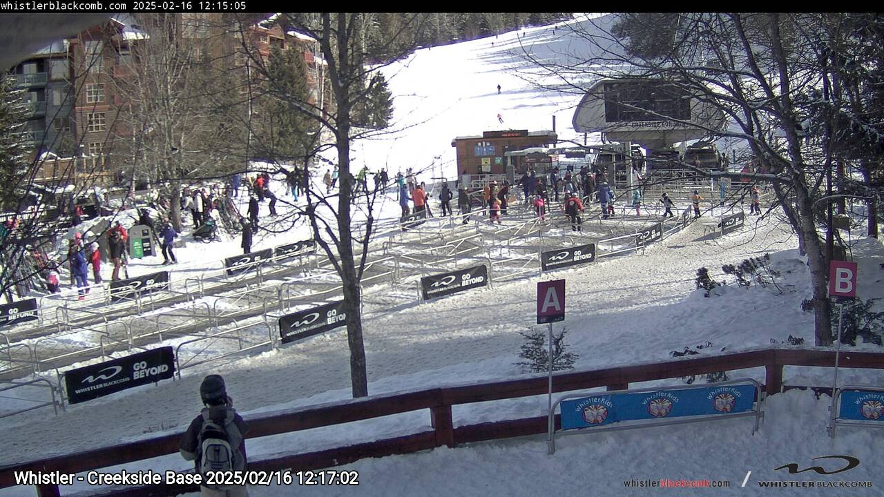Webcam frame from Whistler - Creekside Base at 2025/02/16 12:00