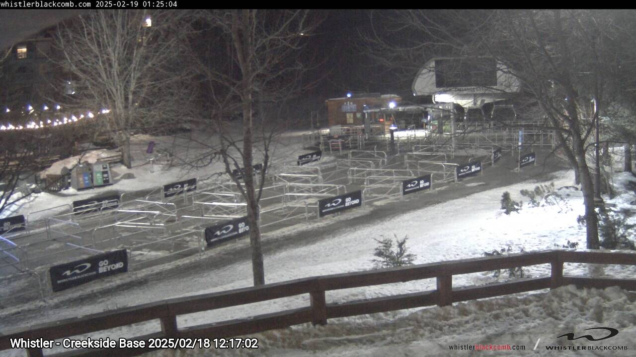 Webcam frame from Whistler - Creekside Base at 2025/02/18 12:00