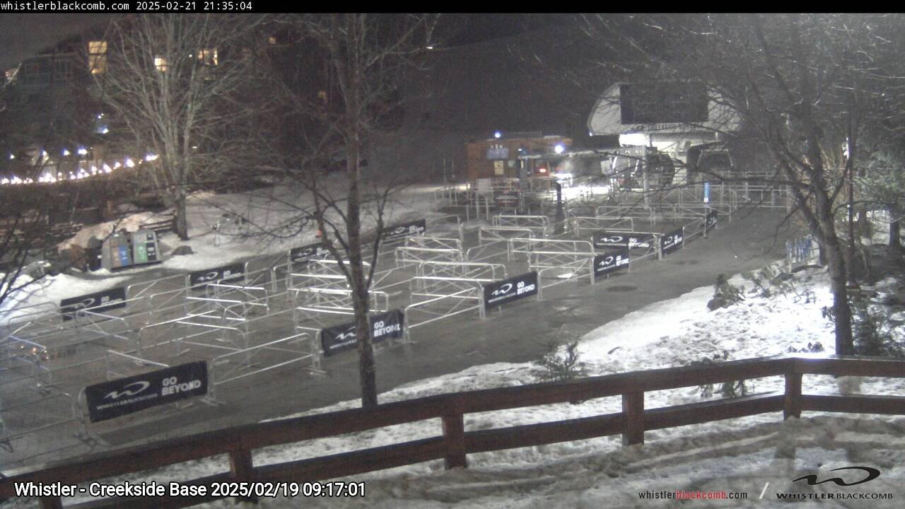 Webcam frame from Whistler - Creekside Base on 2025/02/19