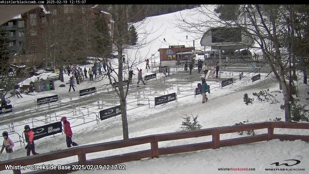 Webcam frame from Whistler - Creekside Base at 2025/02/19 12:00