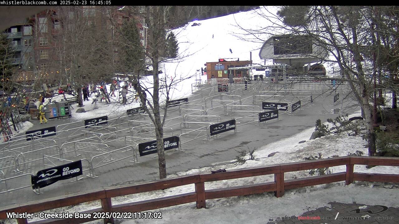 Webcam frame from Whistler - Creekside Base on 2025/02/22