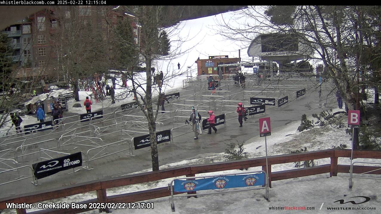 Webcam frame from Whistler - Creekside Base at 2025/02/22 12:00