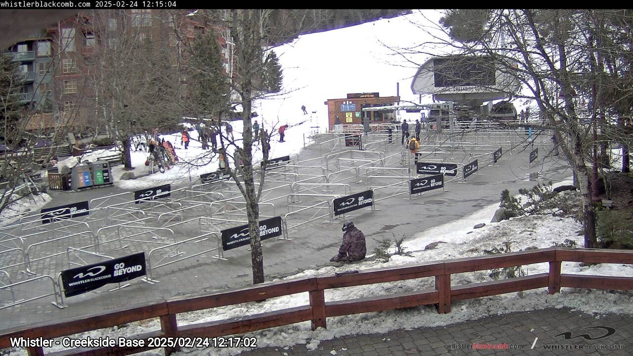 Webcam frame from Whistler - Creekside Base at 2025/02/24 12:00