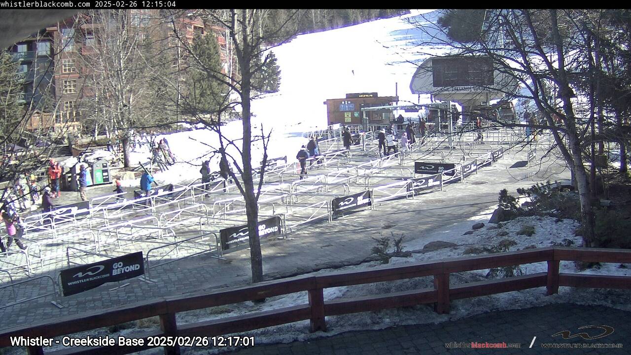 Webcam frame from Whistler - Creekside Base at 2025/02/26 12:00