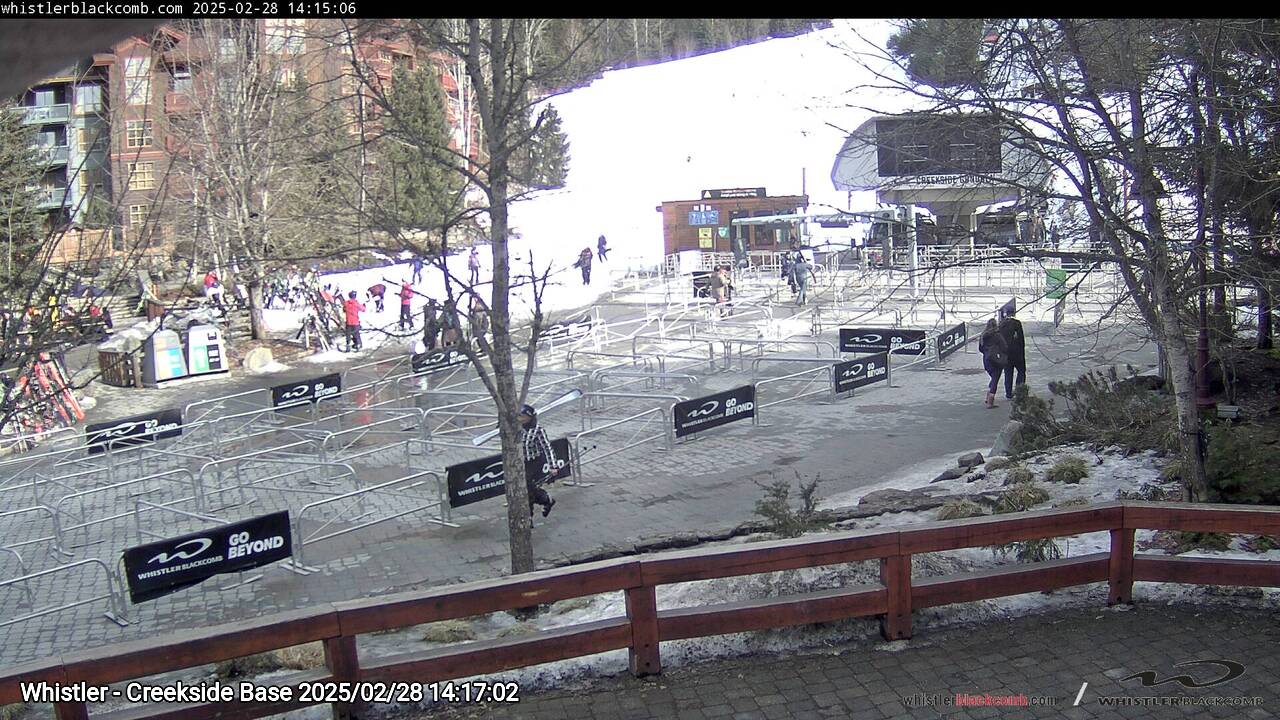 Webcam frame from Whistler - Creekside Base on 2025/02/28