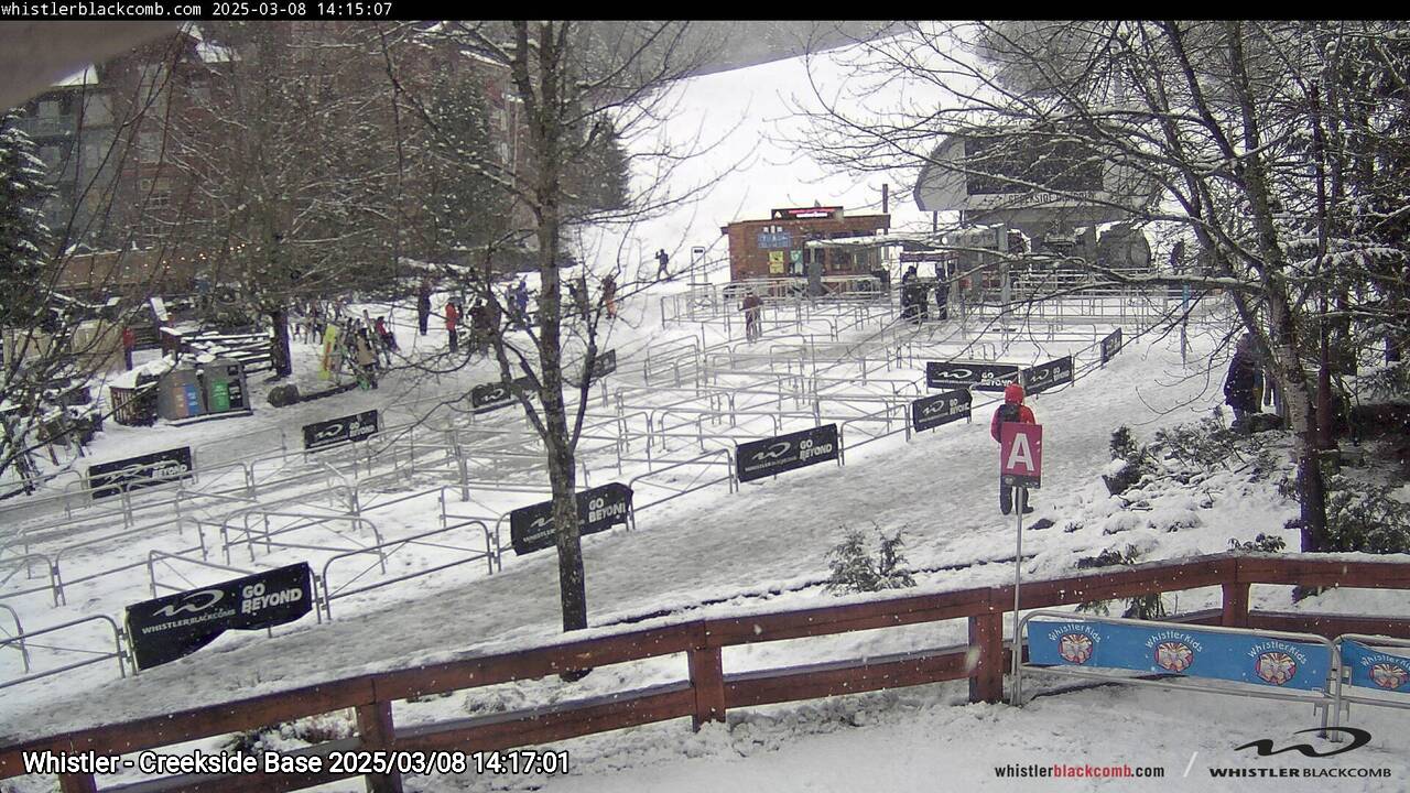 Webcam frame from Whistler - Creekside Base on 2025/03/08