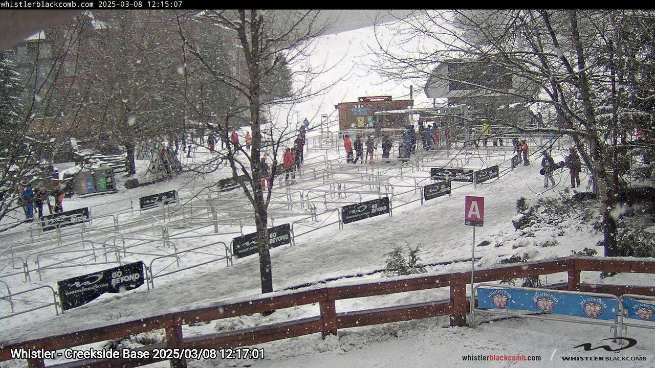 Webcam frame from Whistler - Creekside Base at 2025/03/08 12:00
