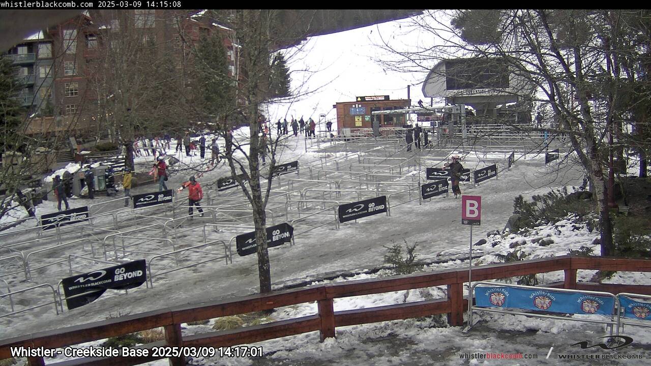 Webcam frame from Whistler - Creekside Base on 2025/03/09