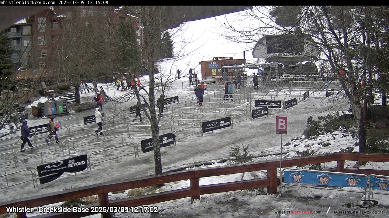 Webcam frame from Whistler - Creekside Base at 2025/03/09 12:00