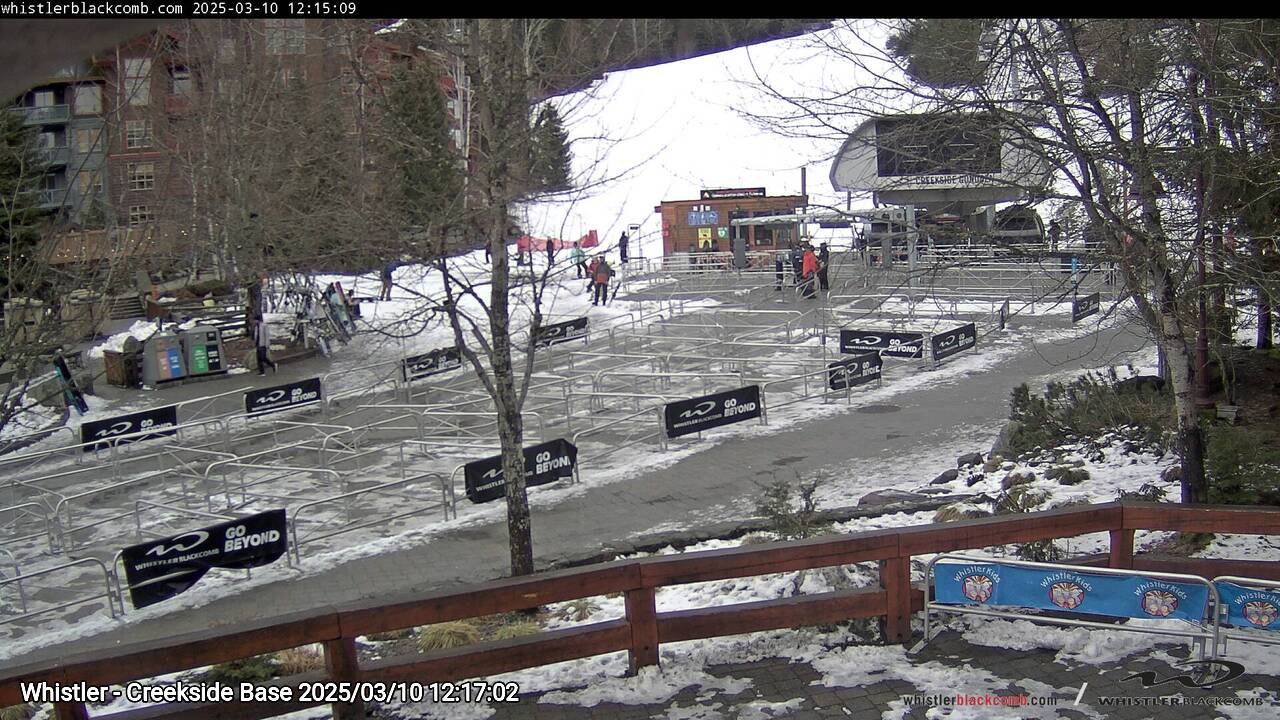 Webcam frame from Whistler - Creekside Base at 2025/03/10 12:00