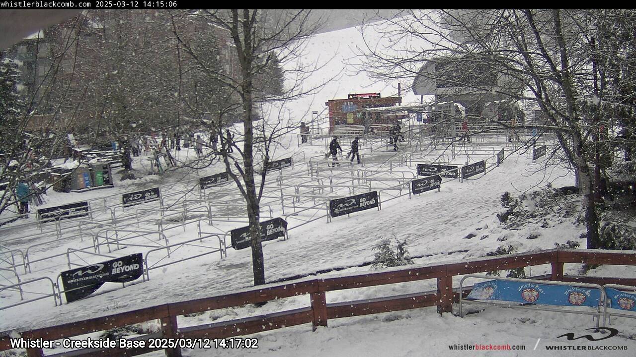 Webcam frame from Whistler - Creekside Base on 2025/03/12