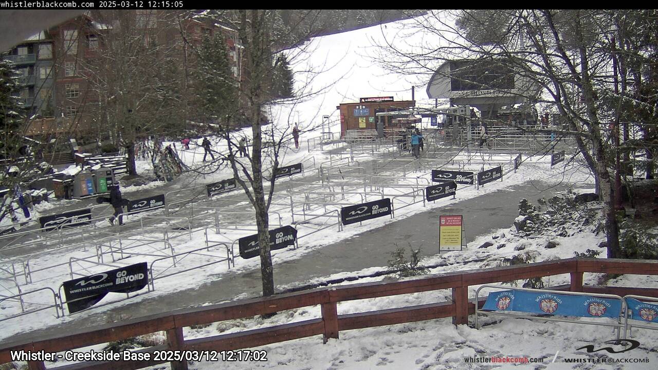 Webcam frame from Whistler - Creekside Base at 2025/03/12 12:00
