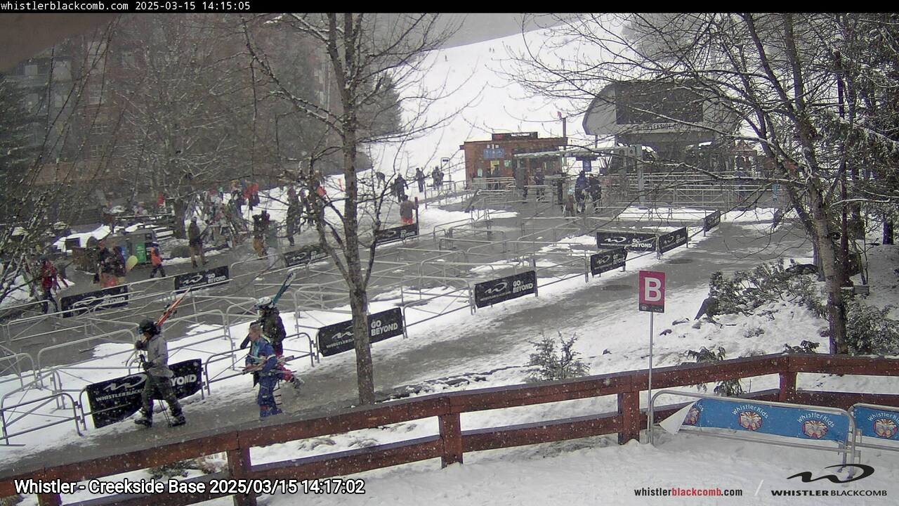 Webcam frame from Whistler - Creekside Base on 2025/03/15