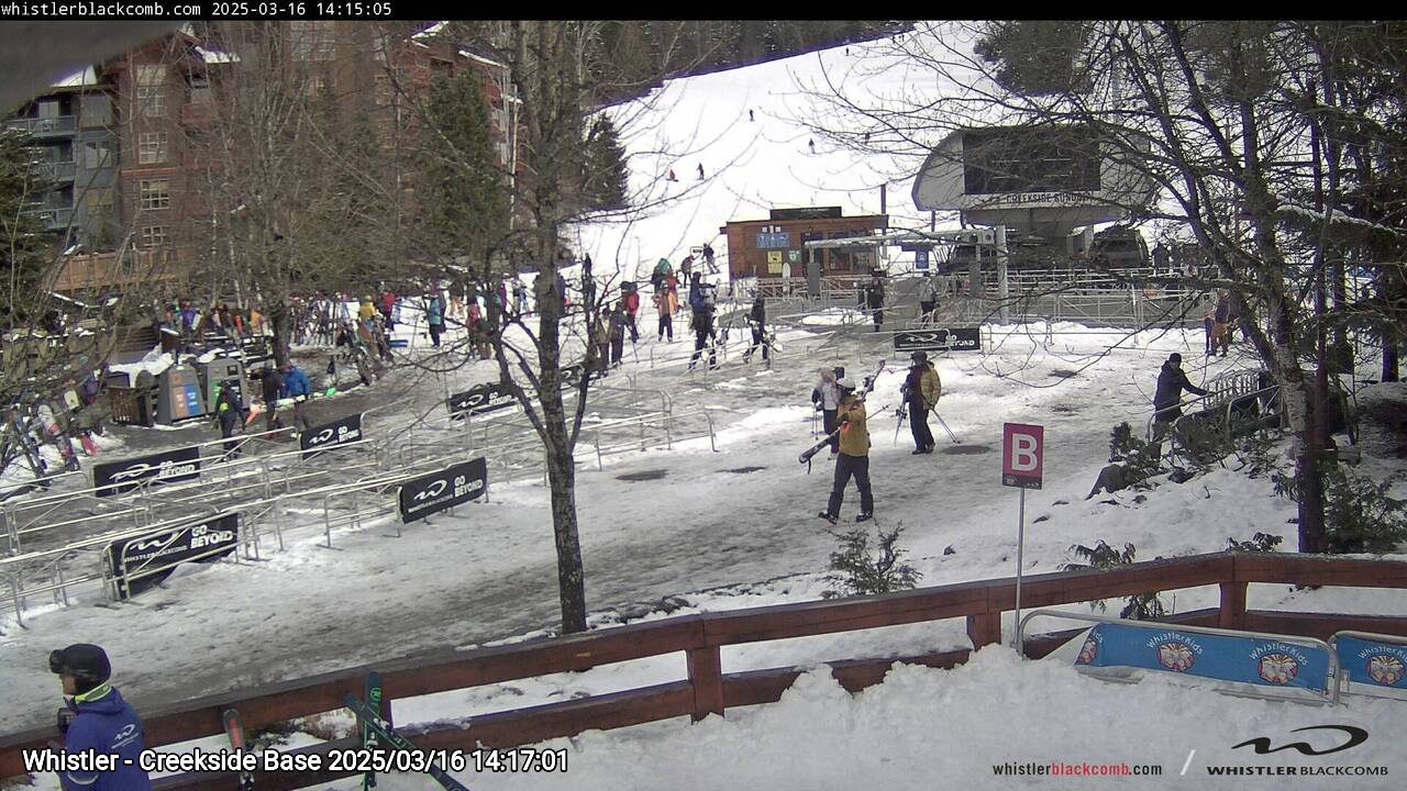 Webcam frame from Whistler - Creekside Base on 2025/03/16