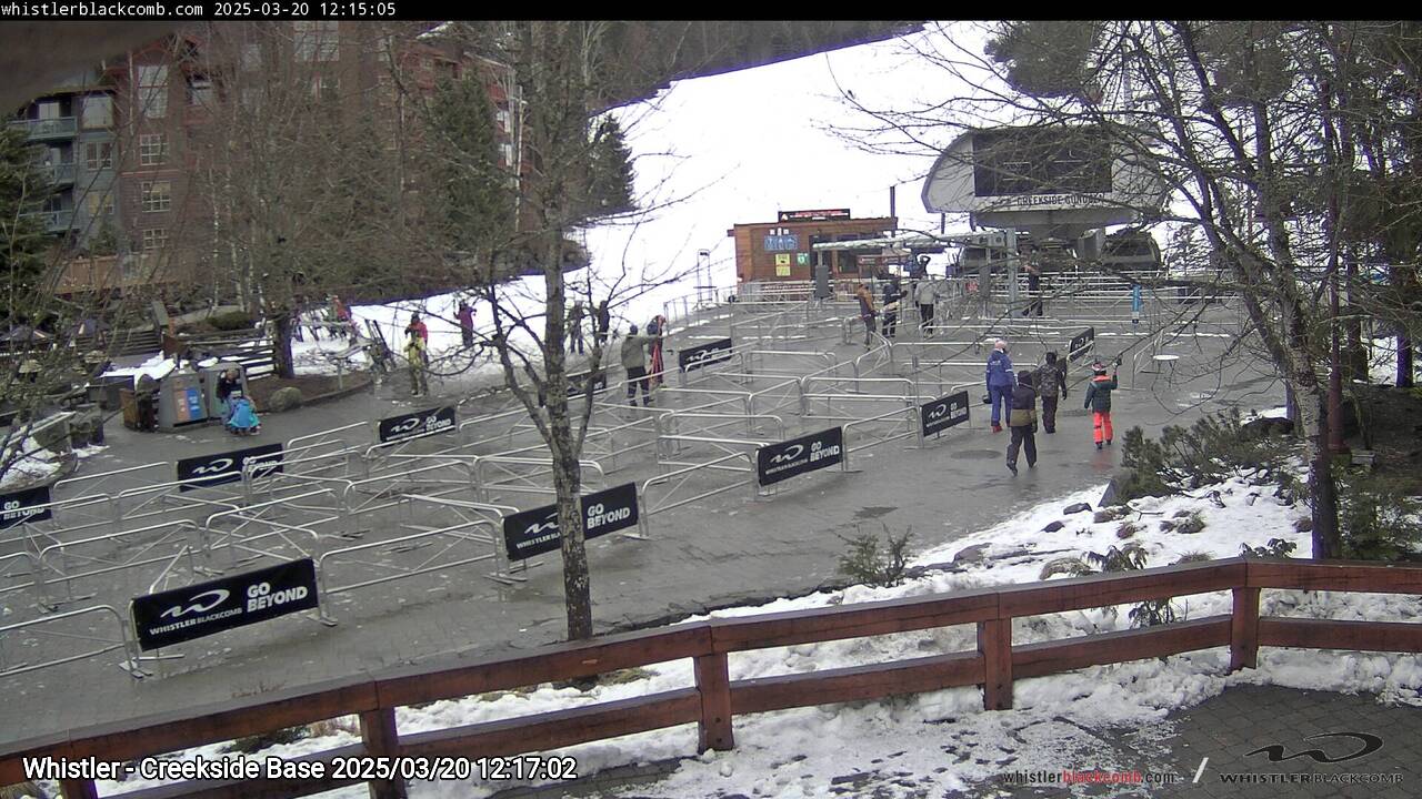 Webcam frame from Whistler - Creekside Base at 2025/03/20 12:00