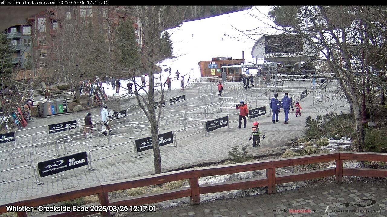 Webcam frame from Whistler - Creekside Base at 2025/03/26 12:00