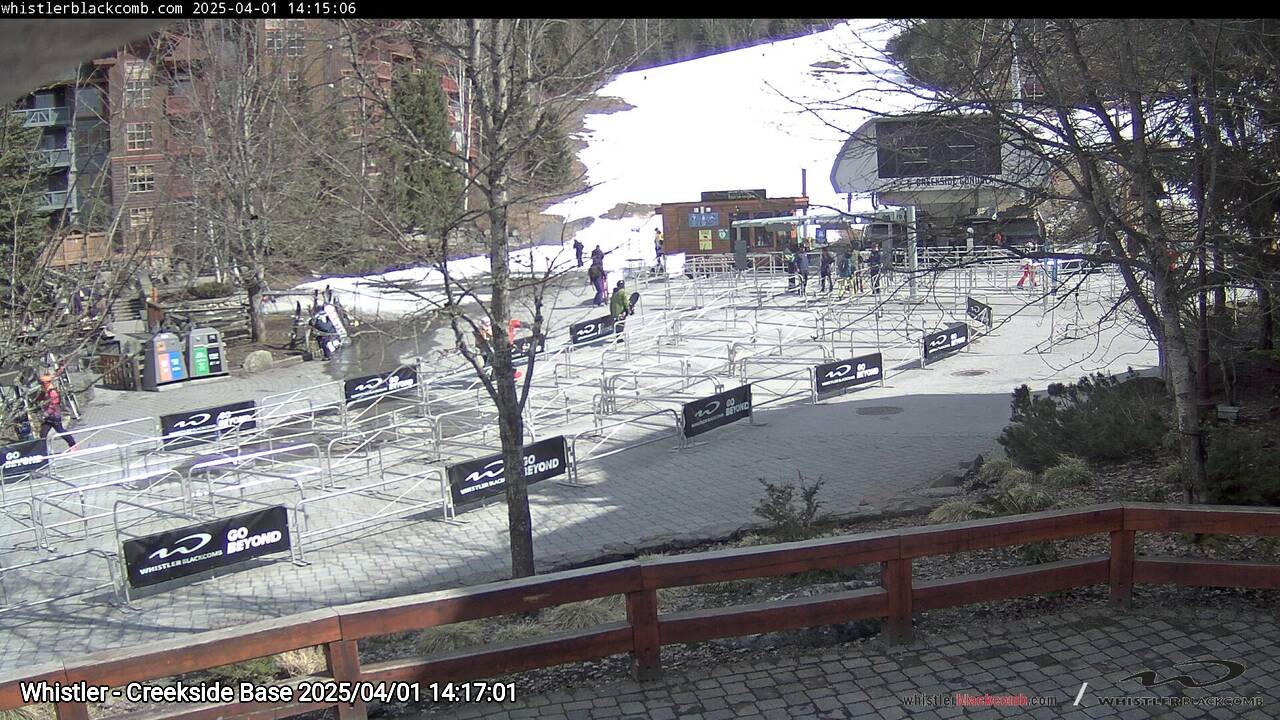 Webcam frame from Whistler - Creekside Base on 2025/04/01