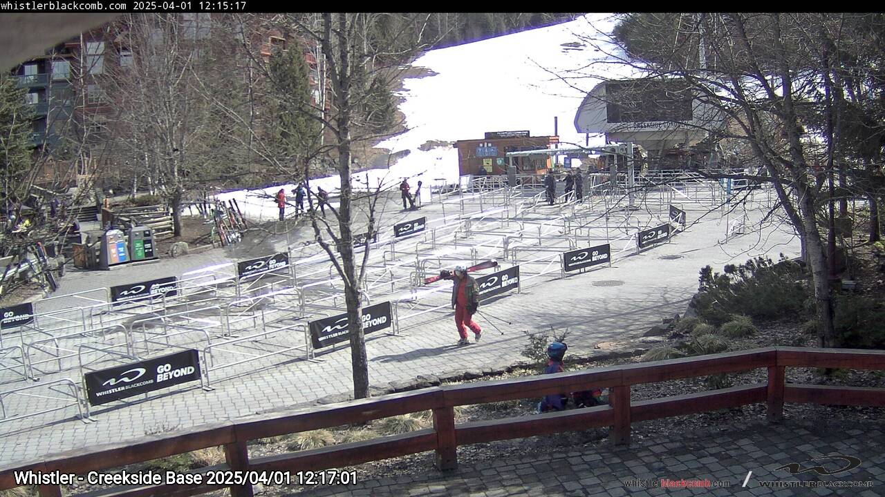 Webcam frame from Whistler - Creekside Base at 2025/04/01 12:00