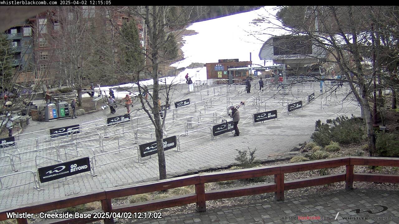 Webcam frame from Whistler - Creekside Base at 2025/04/02 12:00