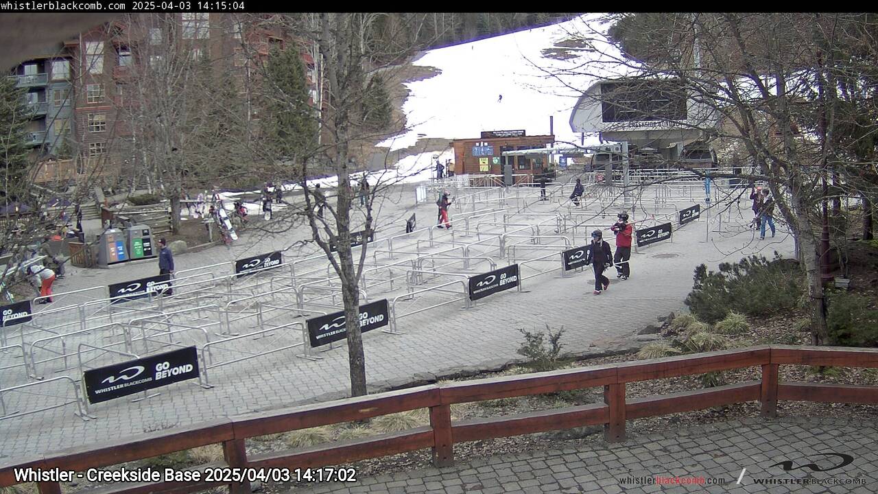 Webcam frame from Whistler - Creekside Base on 2025/04/03