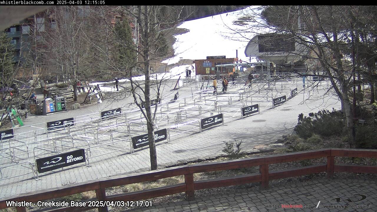 Webcam frame from Whistler - Creekside Base at 2025/04/03 12:00