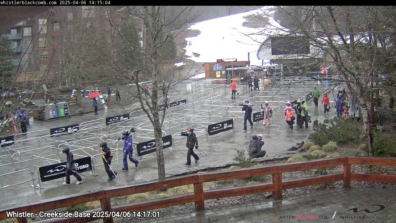 Webcam frame from Whistler - Creekside Base on 2025/04/06